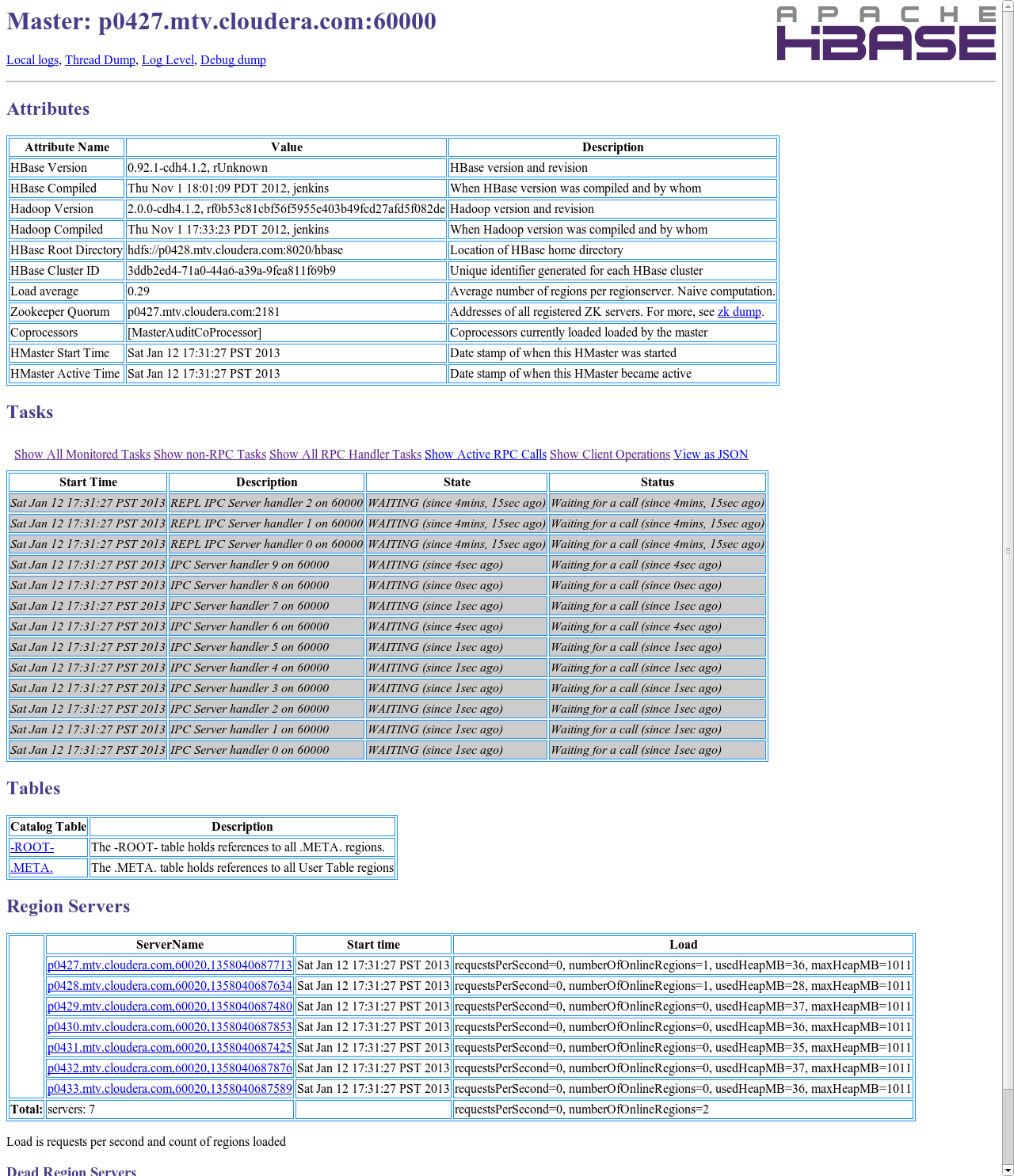 "HBase servlet"